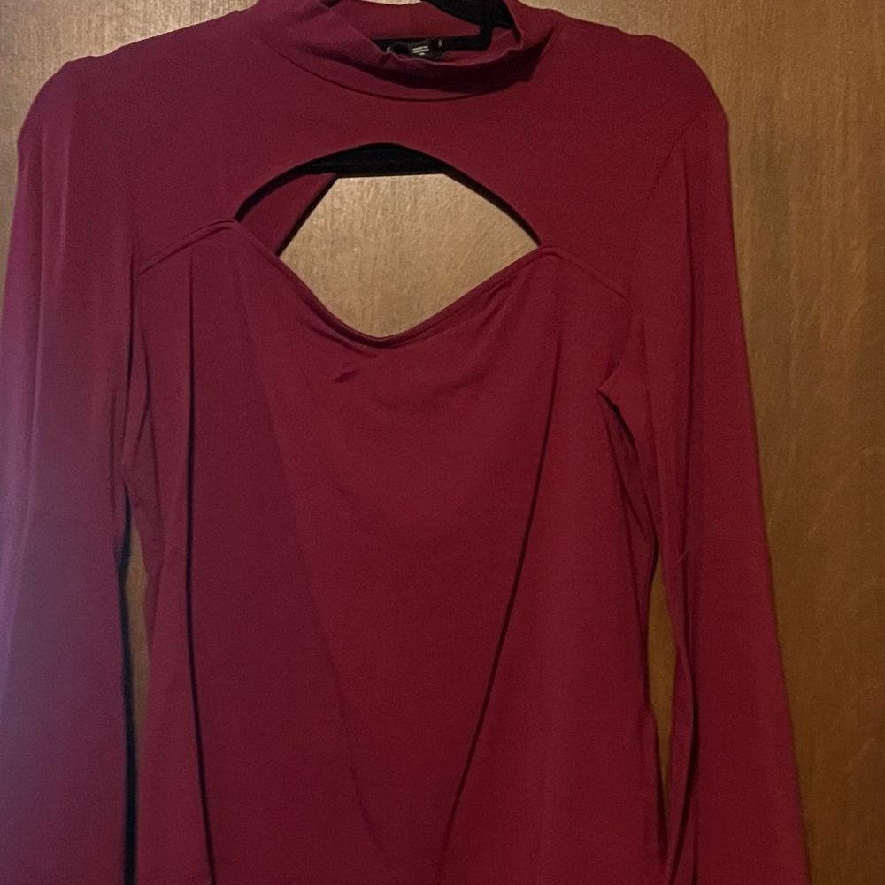 Guess Burgundy Cutout Top